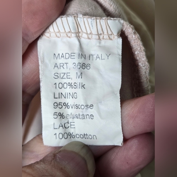 Elena Baldi 100% Silk Made In Italy Boho Peasant Coquette Top, Size Medium - Picture 4 of 4